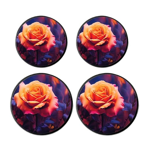 Cute Fairy Girl Flying At Night Sparkling Star Print Picture Set of 4 Stove Burner Covers - Premium Round Electric Stove Range Protectors,8 IN & 10 IN