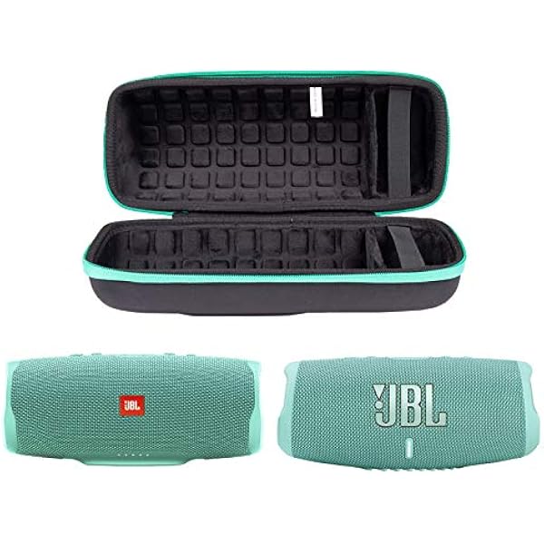 co2CREA Жесткий чехол для мобильного телефона для JBL Charge 4 JBL Charge 5 Портативная беспроводная Bluetooth колонка только чехол бирюзовый зелено-голубой 28 x 10 5 x 10 5 см