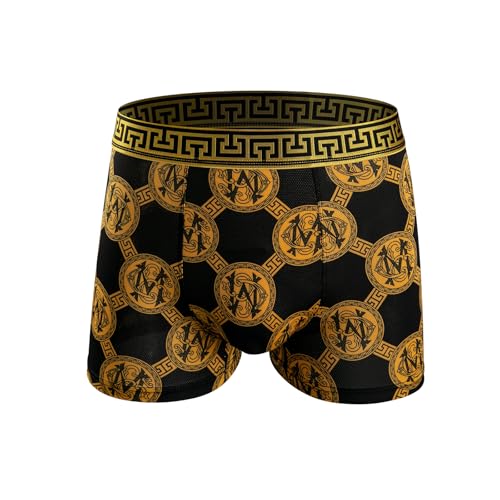Black and Gold Light Luxury Men's Boxer Briefs 5-Pack - Noble Elegant Breathable Seamless & Won't Roll Up4