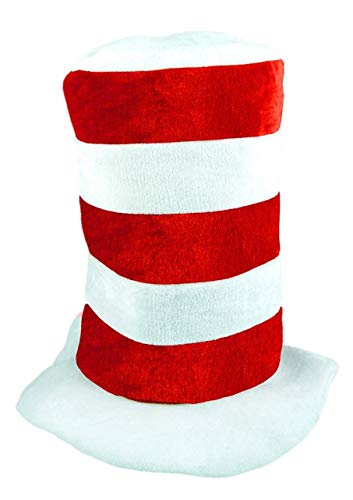 Childrens Adults Tall Hat World Book Day Week Cat Theme Fancy Dress Costume Striped Hat and Bow Tie