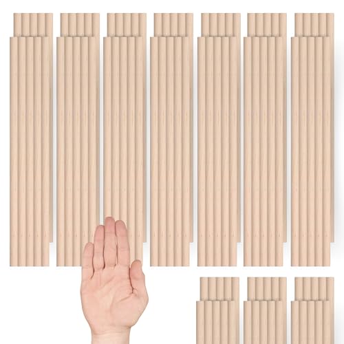 200PCS Wood Dowel Rods 12 inch â€“ Unfinished Wood Dowels 1/4 x 12 Inch Unfinished Wood for Crafting Wood Craft Sticks Wooden Dowels for Crafts Wood Rod Bamboo Wood Sticks Long Wooden Sticks