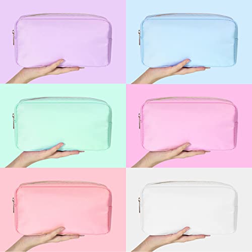 Sweetude 6 Pcs Nylon Makeup Bag Travel Nylon Pouch Zipper Cosmetic Bag for Purse Women Girls Organizer Makeup Pouch for Birthday Wedding Mother's Day Graduation Gifts(M,Assorted Color)3
