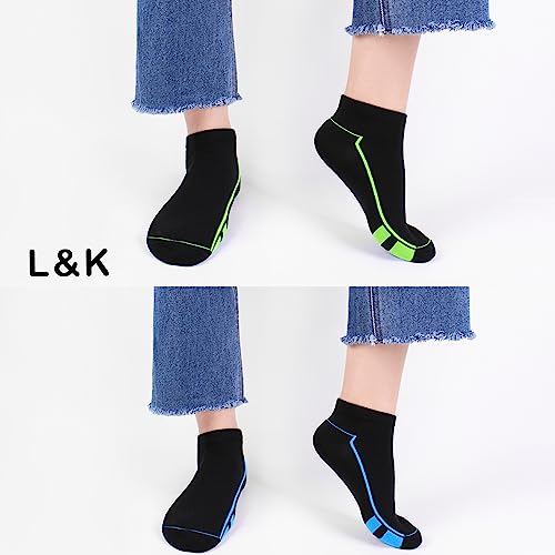 L&K-II 12 par damskich skarpetek sneaker, krótkie skarpetki, skarpetki sportowe, skarpetki rekreacyjne, stopki dla dziewcząt, bawełna, wiosna, lato 92276, 35-38 EU