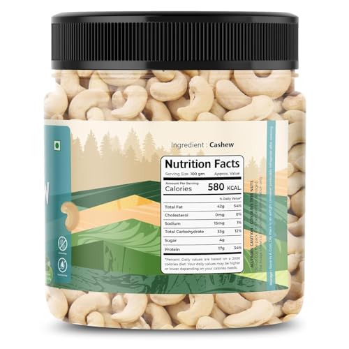 Image of Natural Premium Whole Cashews | Whole Crunchy Cashew | Premium Kaju nuts | Nutritious & Delicious | Gluten Free & Plant based Protein Rich in Protein, Magnesium & Phosphorus, Deluxe Size & Crunchy Nuts (100 Gram)