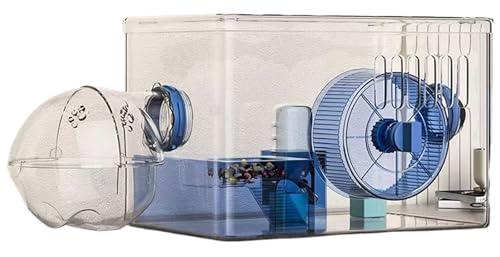 XinYiRich ハムスターケージ 小動物用ケージ 透明 二層ハムスターケージ アクリル素材 通気 小動物ケージ 透明 回し車 運動不足解消 給水ボトル バスルーム 大型 飼育ケージ 餌入れ お掃除しやすい 可愛い 広い 通気性 組立式 エコなアクリル製