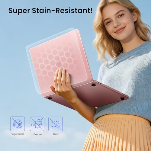 Image of BlueSwan Compatible with 2026 MacBook Neo Case 13-inch with A18 Pro chip A3404, 100% Match Official Color, Sturdy Protective Hard Shell, Ultra-Thin Mac Cover, Pink, Matte Laptop Skin