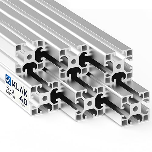 KLAK 40 - Aluprofil 6 Stück 40x40mm 2m System-, Montage-, Konstruktionsprofil Nut 8