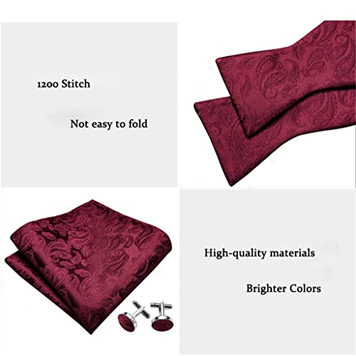 Corbata de moño para hombre en seda roja miniatura 4