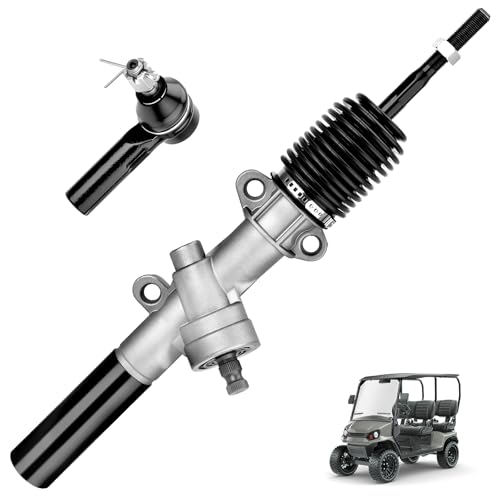 JURPLIX Steering Gear Box Assembly & Steering Rack for Golf Cart Compatible with EZGO TXT/MPT 2001-Up Gas & Electric Golf Carts Replaces 70964G01 70602G01 - w/Ball Joint & Latch
