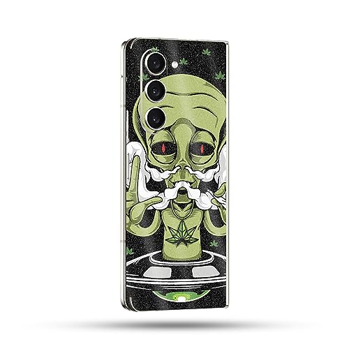 Image of MightySkins Glossy Glitter Skin Compatible with Samsung Galaxy Z Fold 5 Full Wrap - Come in Peace | Protective, Durable High-Gloss Glitter Finish | Easy to Apply & Change Styles | Made in The USA