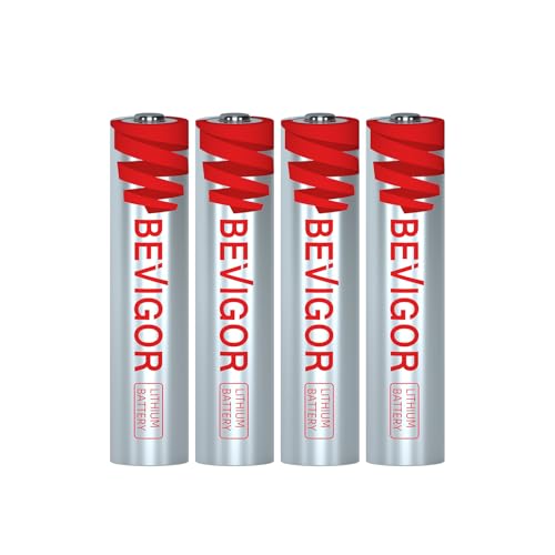 BEVIGOR 4 Baterías AAA Litio, 1.5V 1200mAh Gran Capacidad, Baterías AAA no Recargables, Adecuadas para Linternas, Juguetes y Otros Aparatos del hogar