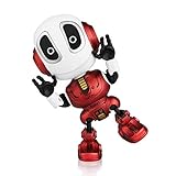 Betheaces Robots for Kids Talking Robot Interactive Toy Repeats Your Voice Travel Toys with Posable Metal Body and Flashing Lights Robot Gifts for Boys and Girls(Fire Red)