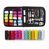 Zeayebsr Ensemble de couture 73pcs accessoires de couture, 12 bobines Fils - 50m Premium Grand format Couture Set avec sac de transport pour débutants, voyageurs, parents et amis