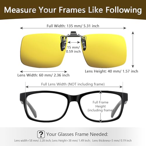 Image of Polarized Clip On Sunglasses Over Prescription Glasses for Men Women, UV400 Clip on Polarized Glasses for Driving