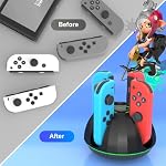 Switch Controller Charging Station for Nintendo Switch JoyCon, Controller Docking Station JoyCon Charger Dock with LED Indication Support Four Nintendo JoyCon Fast Charges JoyCon Charging Dock