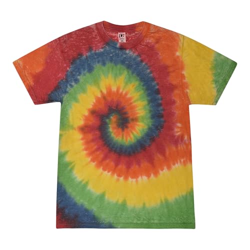 Tie-Dyed mens Cd1090 Shirt, Rainbow, XXXL