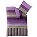 Produktbild CelinaTex Harmony Bettwäsche 155 x 220 cm Mikrofaser Bettbezug Yella Streifen Violett Grün