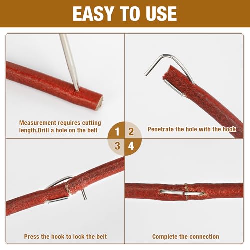 3 PCS Treadle Sewing Machine Belt, 72 Inch 3/16" Sewing Treadle Belts Replacement Leather Belt with Hook for Singer/Jones Sewing Machine 3PCS Sewing Machine Leather Belts Total 31 PCS Accessories - Thumbnail 3
