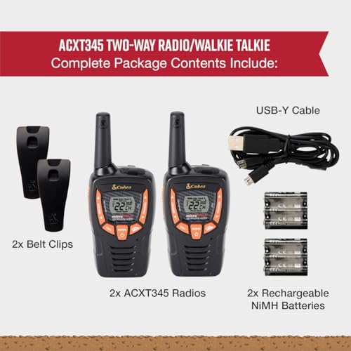 image for Cobra ACXT345 Weather-Resistant Walkie Talkies - Rechargeable, 22 Chan