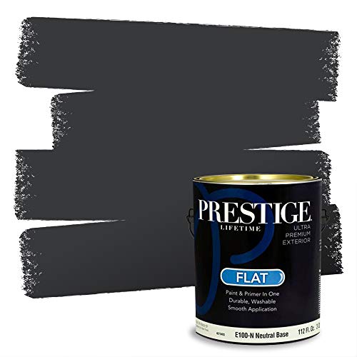 PRESTIGE Paints Exterior Paint and Primer In One, 1-Gallon, Flat, Comparable Match of Sherwin Williams* Greenblack*