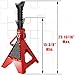 BIG RED T46002A Torin Steel Jack Stands: Double Locking, 6 Ton (12,000 lb) Capacity, Red, 1 Pair