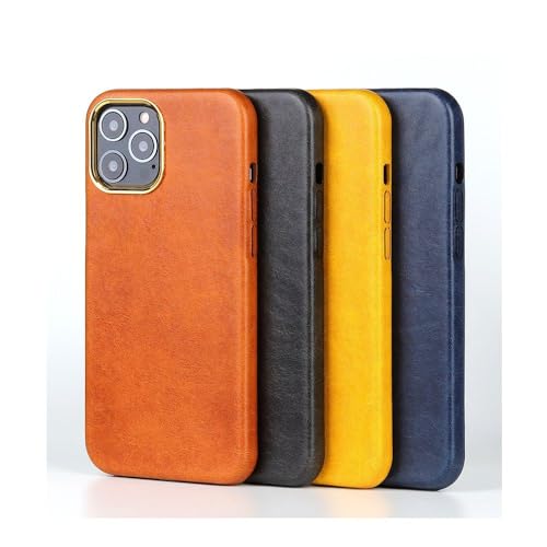 Coque iPhone 12 Pro en cuir uni noir avec doublure souple et élégante