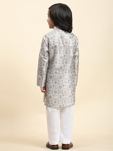 Image of Pro-Ethic Style Developer Boys Silk Kurta Pajama For Kid's Boys Ethnic Wear | Jacquard Silk Kurta Pajama (S-236)