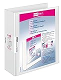 DIN A4 Veloflex 4139190 Präsentations-Ringbuch Velodur, DIN A4, 4-Ring-Mechanik, 295 x 315 x 70, mit Außentaschen,weiß