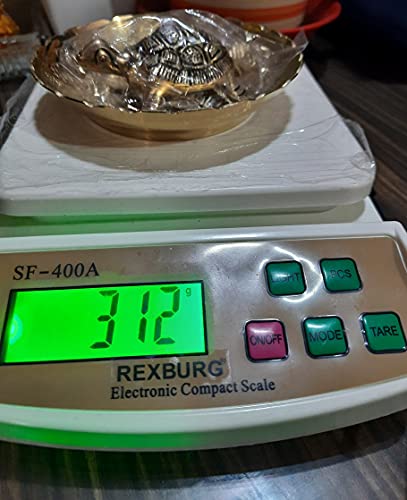 S3A Pure Peetal Brass Clear MaaLaxmi Turtle Kachua Tortoise with Plate Pond for Feng Shui and Vastu Astrology for Career and Good Luck (Heavy, Weight 312 Grams) (Medium)