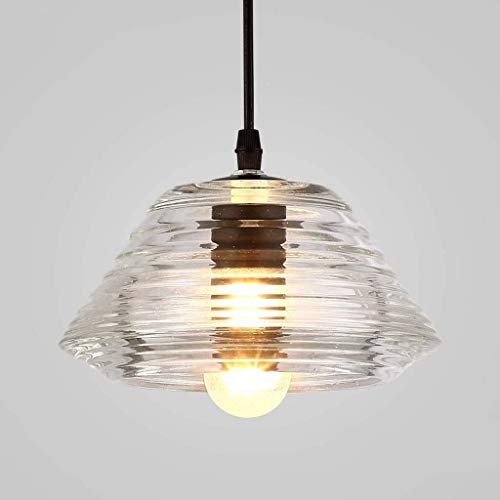 Lámpara colgante retro E27 de cristal para iluminar barras y cocinas 2
