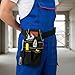 Guduling Clip on Tool Pouch,Black Belt Tool Pouch,Heavy-Duty Tools Pouches Organizer with Reinforced Compartments, Durable Side Pouches for Construction Technicians