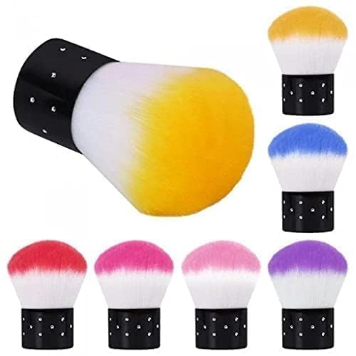 Pack of 1 Pcs Professional Nail Dust Cleaning Brush Soft Mini Nail Art Dust Remover Brush with Stainless Steel Handle for Acrylic Gel UV Nails Manicure Pedicure Salon Home Nail Care Tool Multicolor-image-31