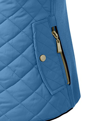 NE PEOPLE Women’s Quilted Vest – Lightweight Sleeveless Full Zip Up Casual Stand Collar Padding Gilet Jacket with Pockets