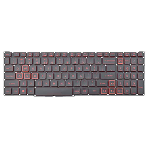 Image of Replacement Keyboard with Red Backlight Compatible with Acer AN515-45 AN515-46 AN515-47 AN515-55 AN515-56 AN515-57 AN515-58 AN517-41 AN517-45 AN517-52 AN517-55 AN517-53 AN517-57PH315-54