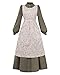 LTAKK Colonial Dress Women Pioneer Costume Pilgrim Prairie Dresses with Floral Pinafore, Small