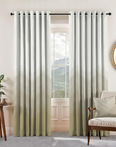 Image of Casableu Kivo Digital Print 85% Blackout Curtains for Long Door /Window, Thermal Insulated, Tie Back, Wider Width 50 in, Eyelet Curtains for Living Room /Bedroom(L Mahendi 9 ft Set - 2)