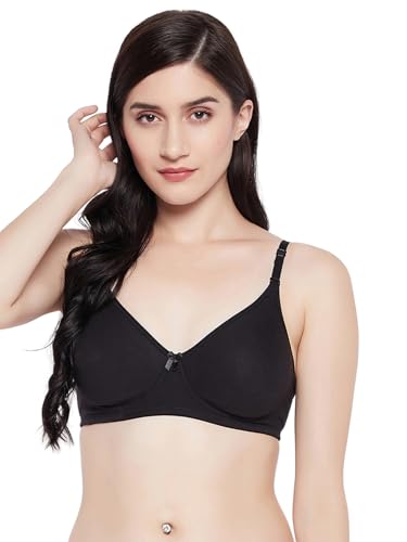 Image of Clovia Women's Cotton Non-Padded Non-Wired Full Coverage Multiway T-Shirt Bra in Black