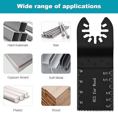 7Pcs Titanium Oscillating Multi Tool Blades, Professional Universal Oscillating Saw Blades, Quick Release Multitool for Hard Material Wood Metal Plastic Nails Cutting 3 7Pcs Titanium Oscillating Multi Tool Blades, Professional Universal Oscillating Saw Blades, Quick Release Multitool for Hard Material Wood Metal Plastic Nails Cutting - Image 3