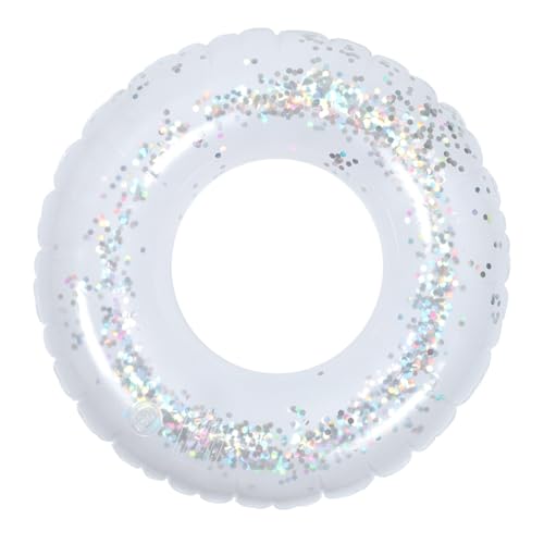Bouée de Natation Gonflable Colorée Paillettes Accessoire Flottant pour Piscine PVC pour Fêtes Couleur Aléatoire
