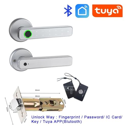 Serrure RFID connectée Tuya SmartLife à empreinte digitale et clé physique - 3