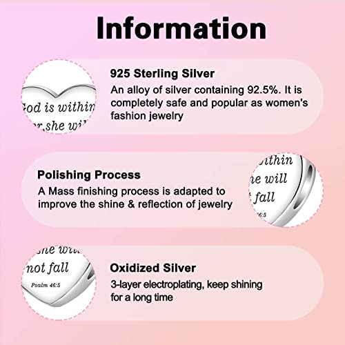 Image of LUXILLA Love You Best Friend Grandma Wife Heart Charm 925 Sterling Silver Charms Fit for Bracelets Necklace Jewelry Gift for Women