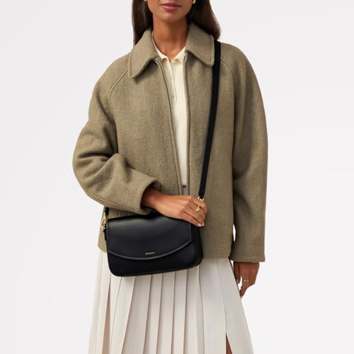 Image of RADLEY London River Road Women's Small Leather Flapover Crossbody Bag, Black