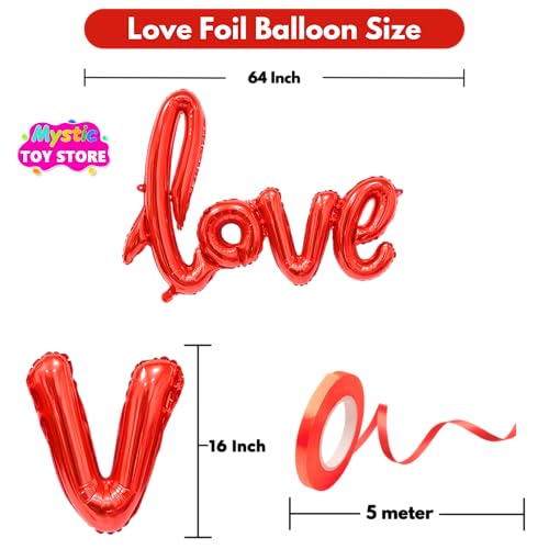 Image of Love Balloon for Birthday Wedding Home Boys Girls Men Women Foil Balloon Decoration Decor Celebration Red