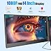 Funhill Laptop Screen Extender 14 inch Laptop Monitor Extender 1080P IPS, Triple Portable Monitor for Laptops 13-17.3