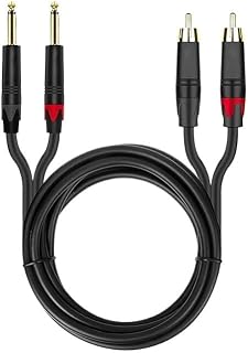 Gold Plated 1/2 6.35 mm to 1/2 R/*CA Cable 1/4 inch Mono 6.5mm Ja-ck Adapter(2 in 2,2m)