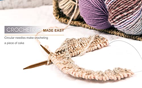 Weabetfu Bamboo Circular Knitting Needle,32-Inch Length For Handmade Creative Diy And Any Weave Yarn Projects,Us Size 11 thumb #5