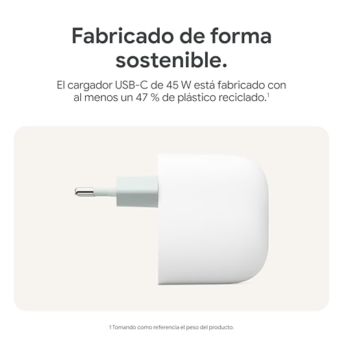 Miniatura 6 de Cargador Usb-C De 45 W De Google - Cargador De Teléfono Pixel De Carga Rápida - Compatible Con Los Productos De Google Y Otros Dispositivos Usb-C - Nieve