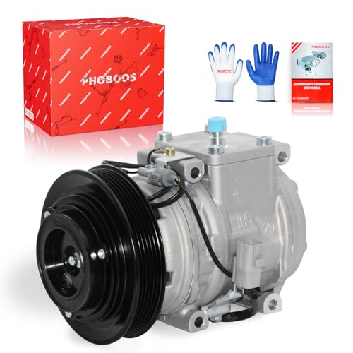 Image of PHOBOOS A /C compressor with Clutch Compatible with Toyota Corolla 1998-2002, L4 1.8L, Fast Cooling, Low Noise, Easy Installation, Ref. 88320-02050