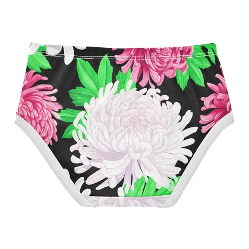 Pink Chrysanthemum Flowers Panties Little Girl Toddler Underwear Floral Cotton Cartoon Kids Briefs Undies 2t2