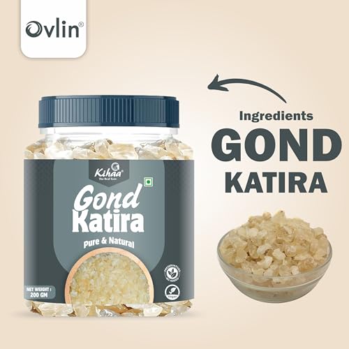 Image of Kihaa Gond Katira (Tragacanth Gum) 200g | 100% Natural Edible Gum | Cooling Summer Superfood | Supports Digestion, Hydration & Energy | Plant-Based & Premium Quality